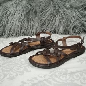 B.O.C. Women's Kesia Brown Faux Leather Flat Gladiator Sandals Size 9 M